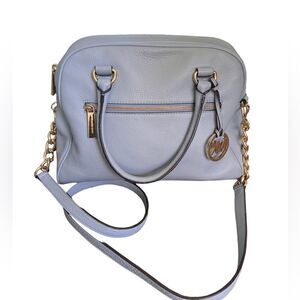 Michael Kors Knox Leather Large Satchel blue